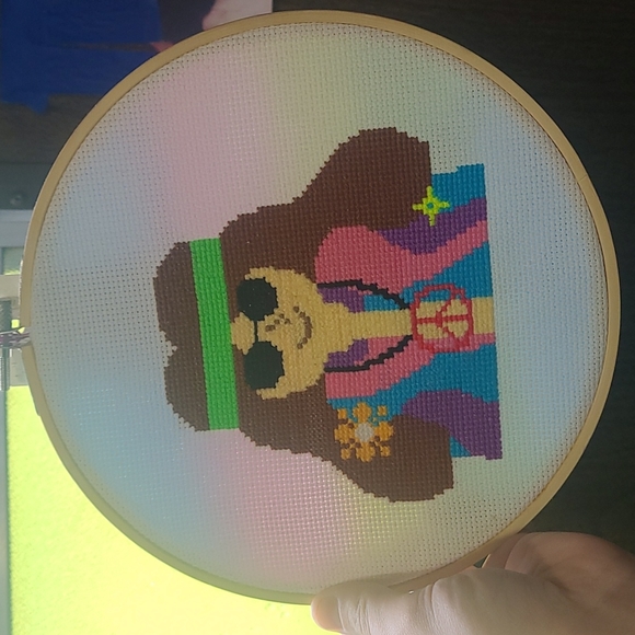 Hand cross Stitched wall art - Picture 2 of 2